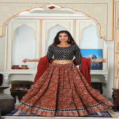 Graceful Hand Block Printed Traditional Suit with Elegant Dupatta