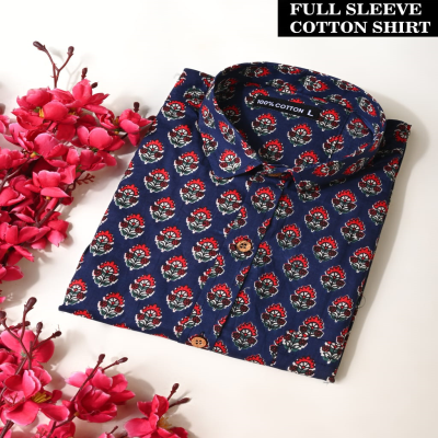 Indigo Dreams Hand-Block Printed Floral Symphony on Cotton