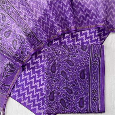 Elegant Silk Cotton Kota Doria Suit Combo