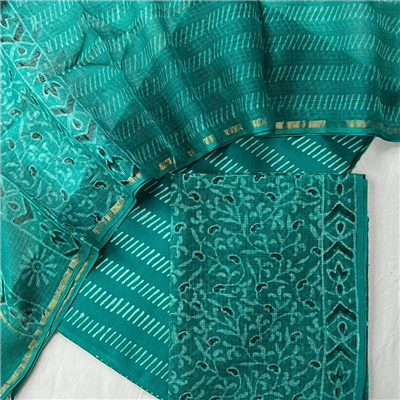 Vibrant Summer Kota Silk Cotton Suit Combo