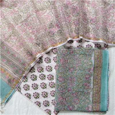 Silk Blend Kota Suit Set for Ladies