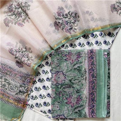 Traditional Block Print Suit in Kota Cotton
