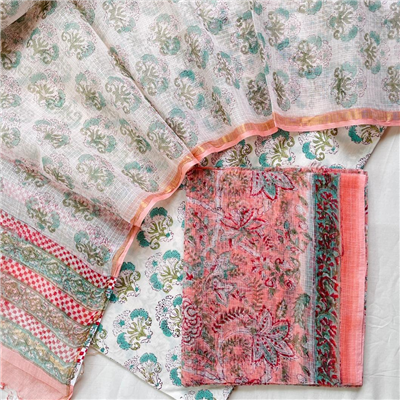 Pure Kota Cotton Suit with Cambric Bottom