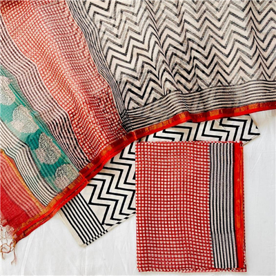 Summer Cotton Silk Suit with Kota Dupatta