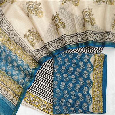 Bold Block Print Kota Suit in Cotton