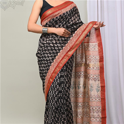 Traditional Red and White Handloom Saree
