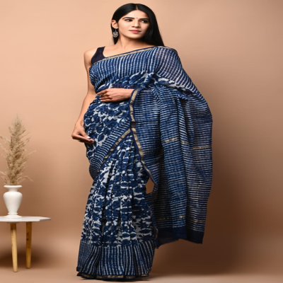 Exclusive Handcrafted Chanderi Saree with Blouse Piece