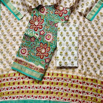 Bagru Print Maheshwari Silk Ethnic Wear Set