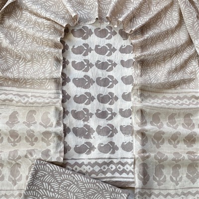 Earthy Leaf Print Cotton Suit Set