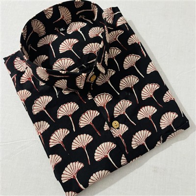 Crimson Fan Block Printed Cotton XL Men