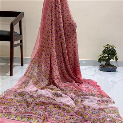 Paisley Paradise Pure Double Diamond Chiffon Saree