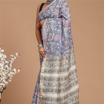 Maheshwari Silk Floral Symphony Saree