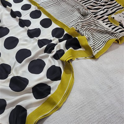 Mustard Sunburst Hand Block Modal Silk Saree with Artistic Patterns