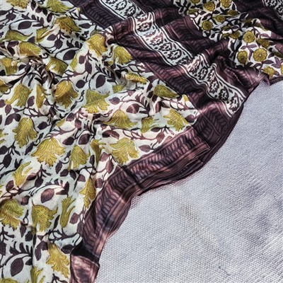 Mustard Yellow Floral Elegance Modal Silk Saree