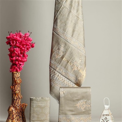 Golden Ivory Heritage Silk Suit Ensemble