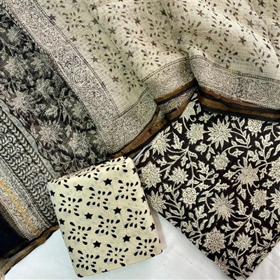 Cream Floral Cascade Cotton Fabric Set