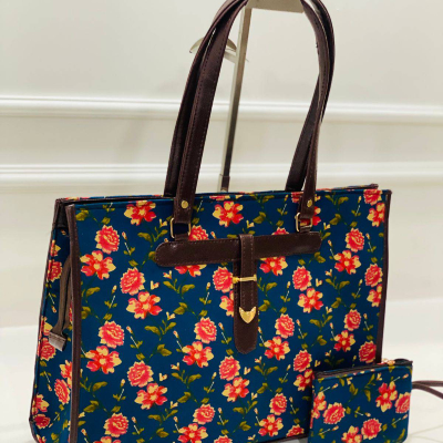 Coral Blossom Cotton Tote Bag