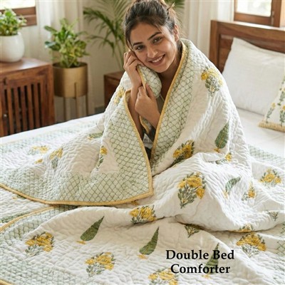Sunshine Bloom Quilted Cotton Comforter