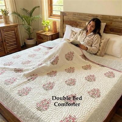 Blush Floral Symphony Cotton Comforter