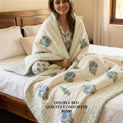 Terracotta Dreamscape Block Print Comforter