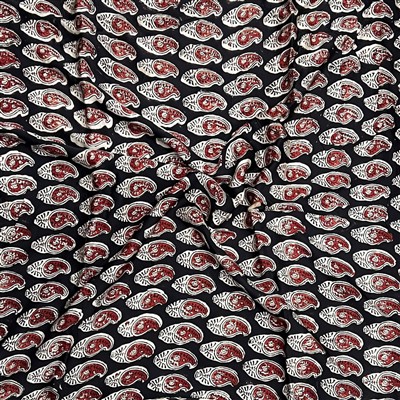 Midnight Paisley Elegance Modal Silk Fabric