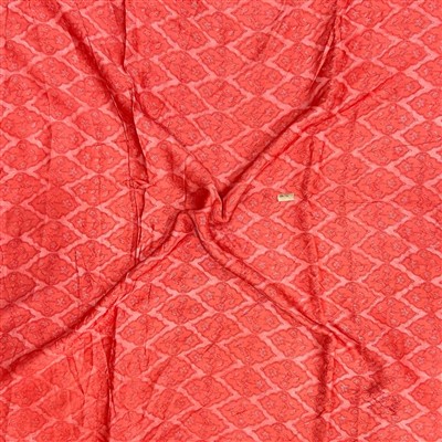 Coral Geometric Floral Modal Silk Fabric