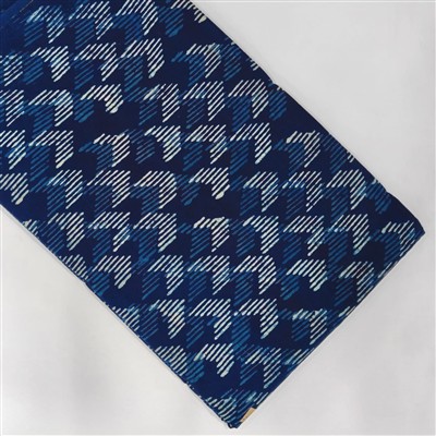 Navy Geometric Dance Dabu Cotton Running Fabric