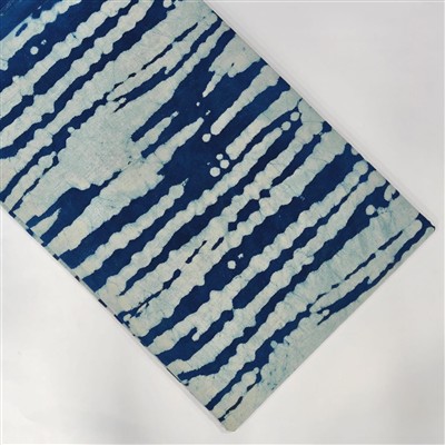 Midnight Flow Abstract Dabu Cotton Running Fabric