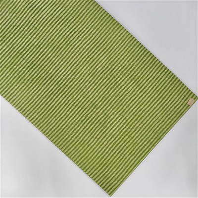 Lime Gradient Striped Dabu Cotton Running Fabric