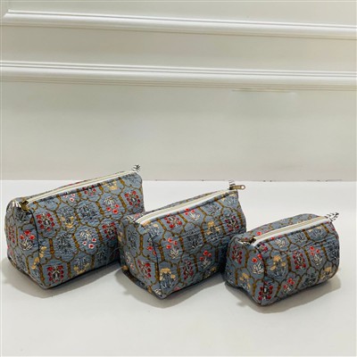 Sunlit Garden Floral Quilted Toiletries Pouch Set