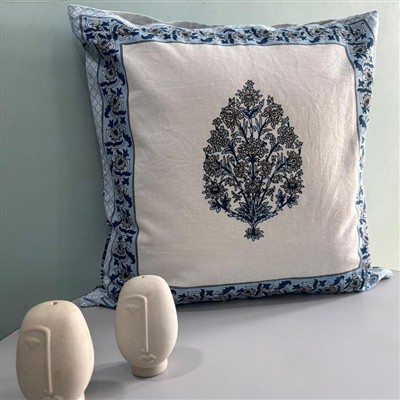 Navy Floral Harmony Cotton Cushion Covers