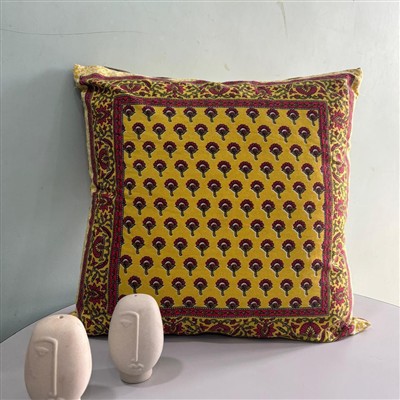 Mustard Petal Cascade Cotton Cushion Covers