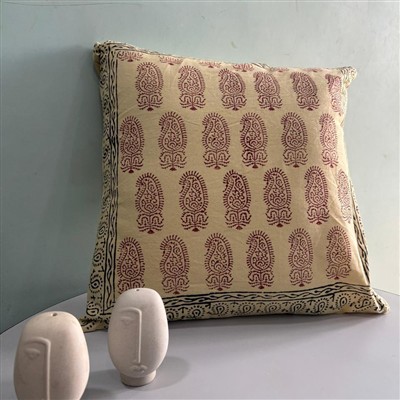 Rust Paisley Elegance Cotton Cushion Covers
