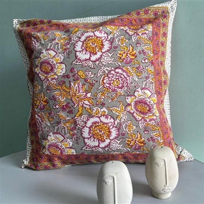 Magenta Floral Whispers Cotton Cushion Covers