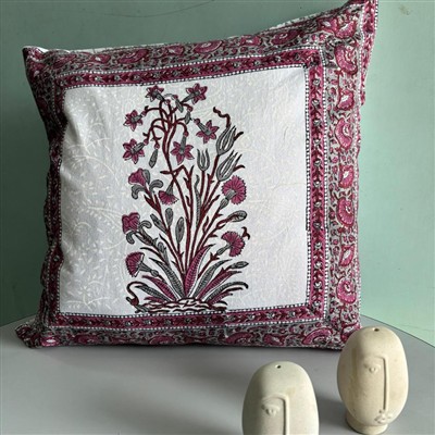 Vibrant Magenta Blooms Cotton Cushion Covers