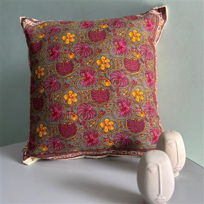 Crimson Blossom Dance Cotton Cushion Covers