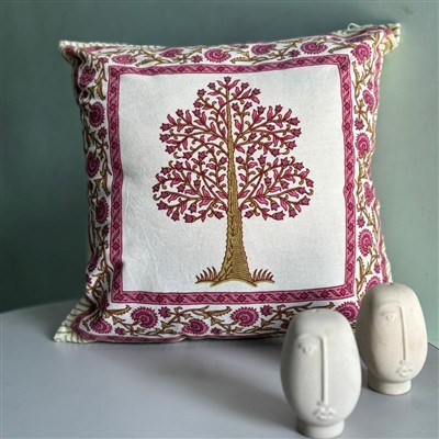 Vibrant Magenta Blossom Cotton Cushion Covers