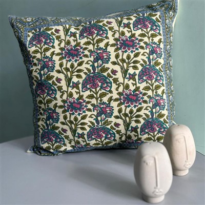 Crimson Blossom Medley Cotton Cushion Covers