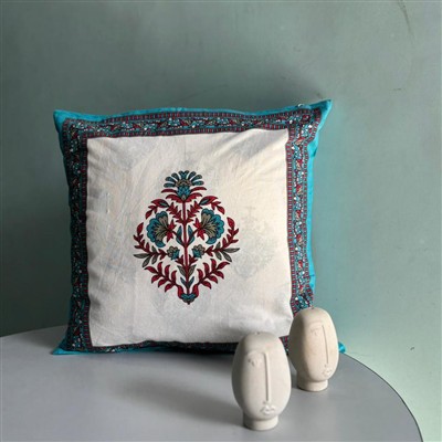 Crimson Floral Dream Cotton Cushion Covers