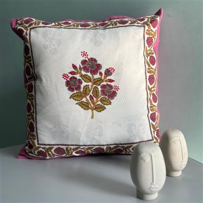 Cranberry Blossom Cotton Cushion Covers