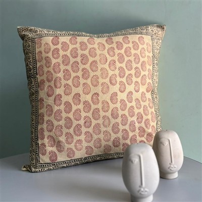 Dusty Rose Paisley Cotton Cushion Covers