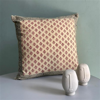 Creamy Beige Floral Harmony Cotton Cushion Covers
