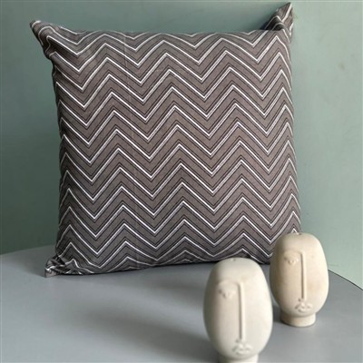 Taupe Chevron Cotton Cushion Covers