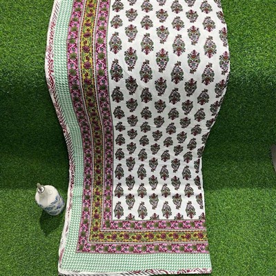 Crimson Floral Cascade Cotton Dohar