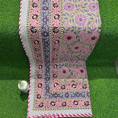 Lavender Floral Symphony Cotton Dohar