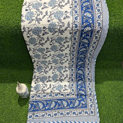 Sky Blue Floral Essence Cotton Dohar