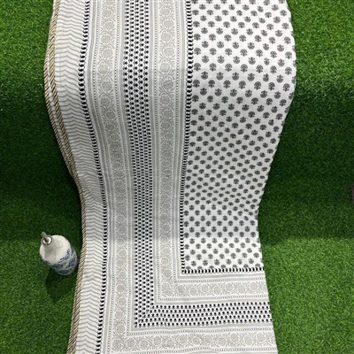 Ebony Geometric Elegance Cotton Dohar