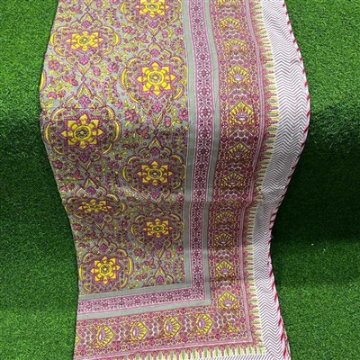 Lavender Floral Herringbone Cotton Dohar