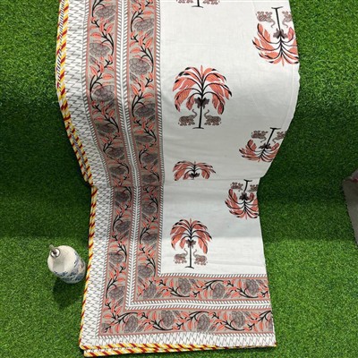 Coral Elephant Palm Cotton Dohar