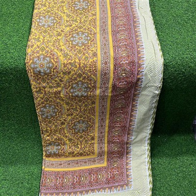 Golden Floral Geometric Cotton Dohar